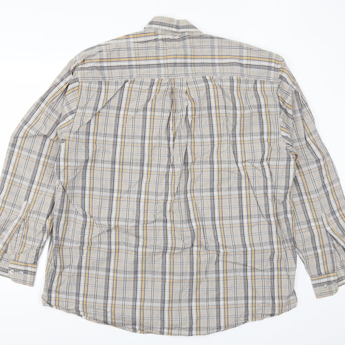 Jupiter Mens Grey Check   Button-Up Size XL  - Yellow