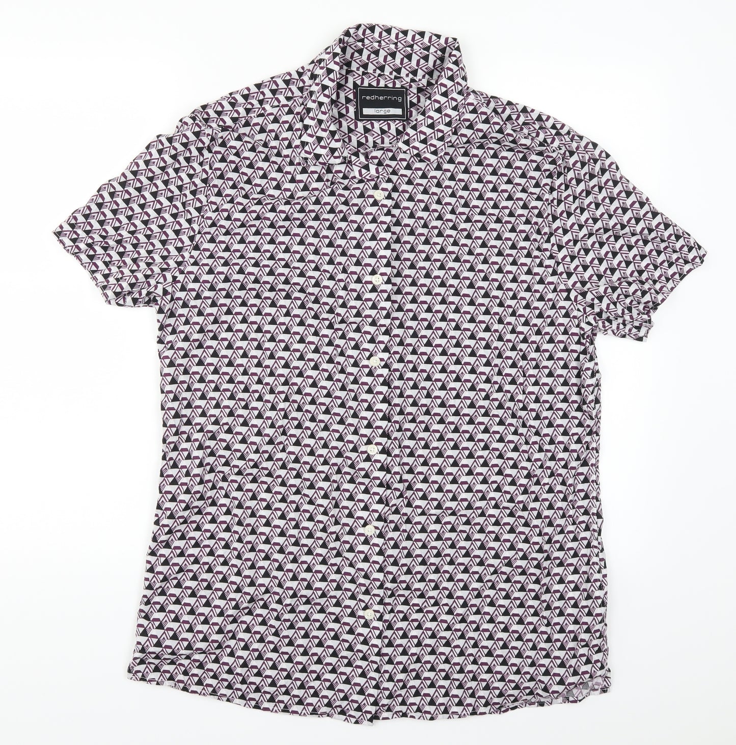 Red Herring Mens  Geometric   Button-Up Size L