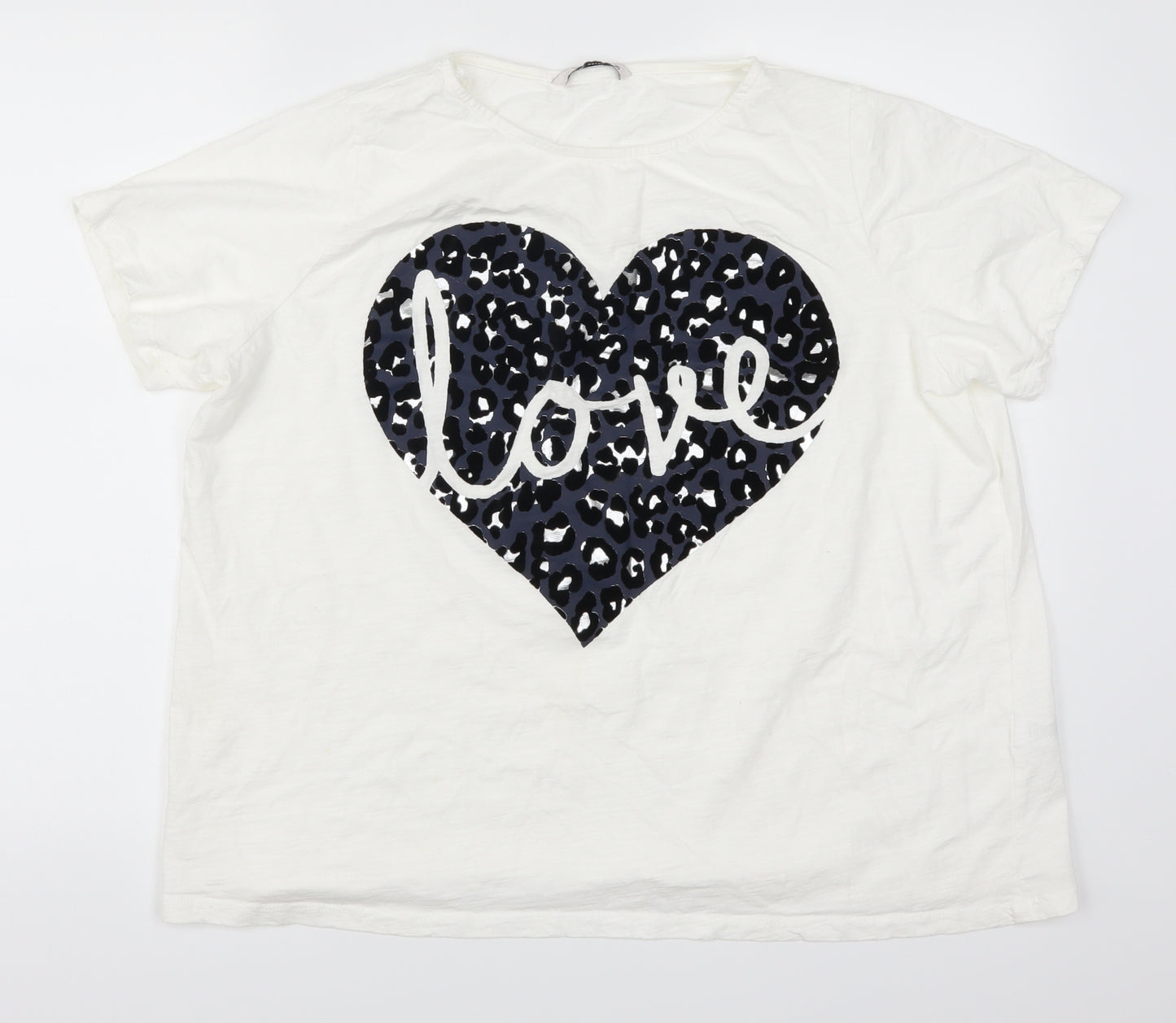 TU Womens White   Basic T-Shirt Size 20  - Love