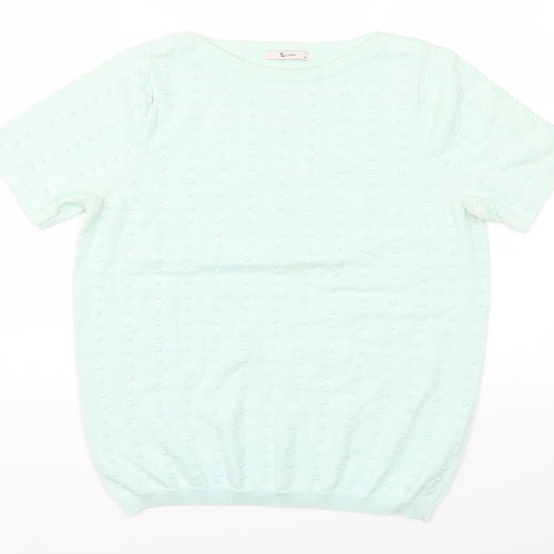 TU Womens Green   Pullover Jumper Size 14  - Pom Pom