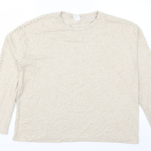H&M Womens Beige   Pullover Jumper Size L