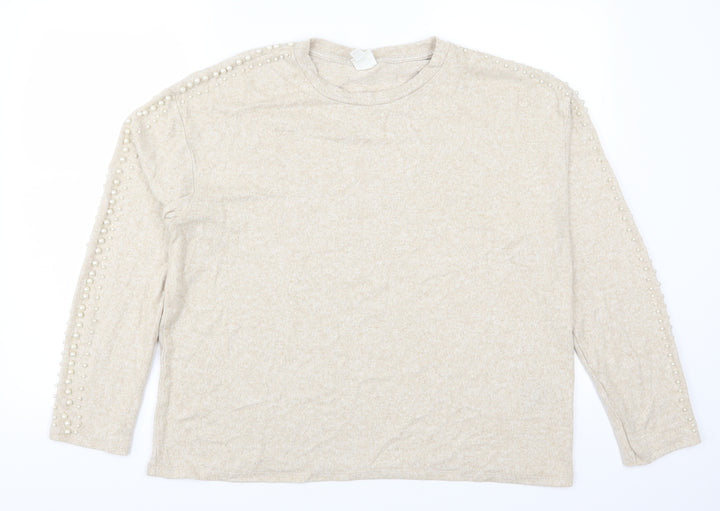 H&M Womens Beige   Pullover Jumper Size L