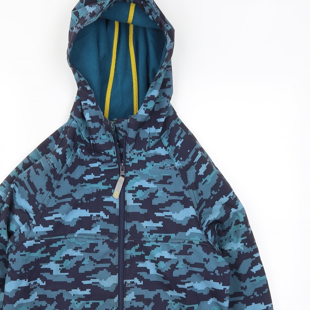 Ted Baker Boys Blue Geometric  Basic Coat Coat Size 14 Years
