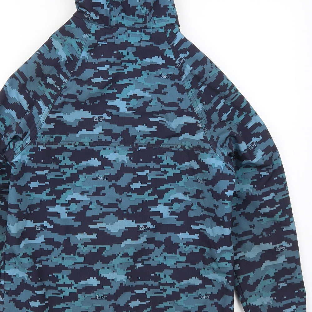 Ted Baker Boys Blue Geometric  Basic Coat Coat Size 14 Years