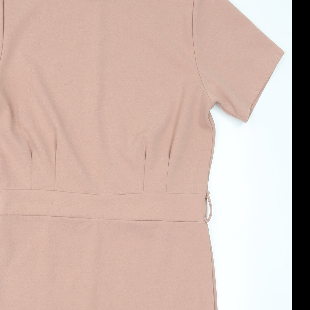 Boohoo Womens Pink   Pencil Dress  Size 14