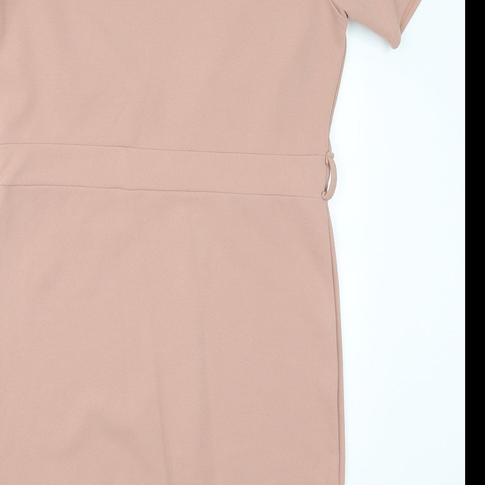 Boohoo Womens Pink   Pencil Dress  Size 14