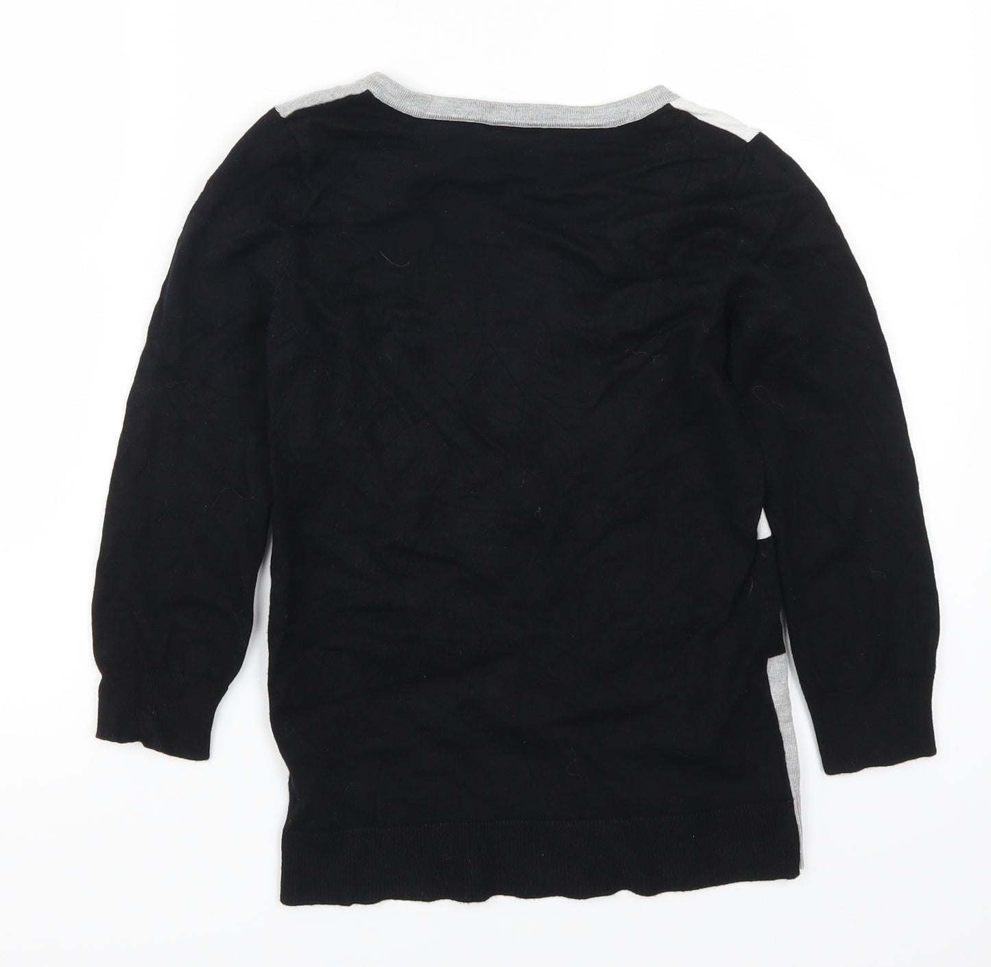 M&Co Womens Black Geometric  Pullover Jumper Size 8  - Grey and Blue
