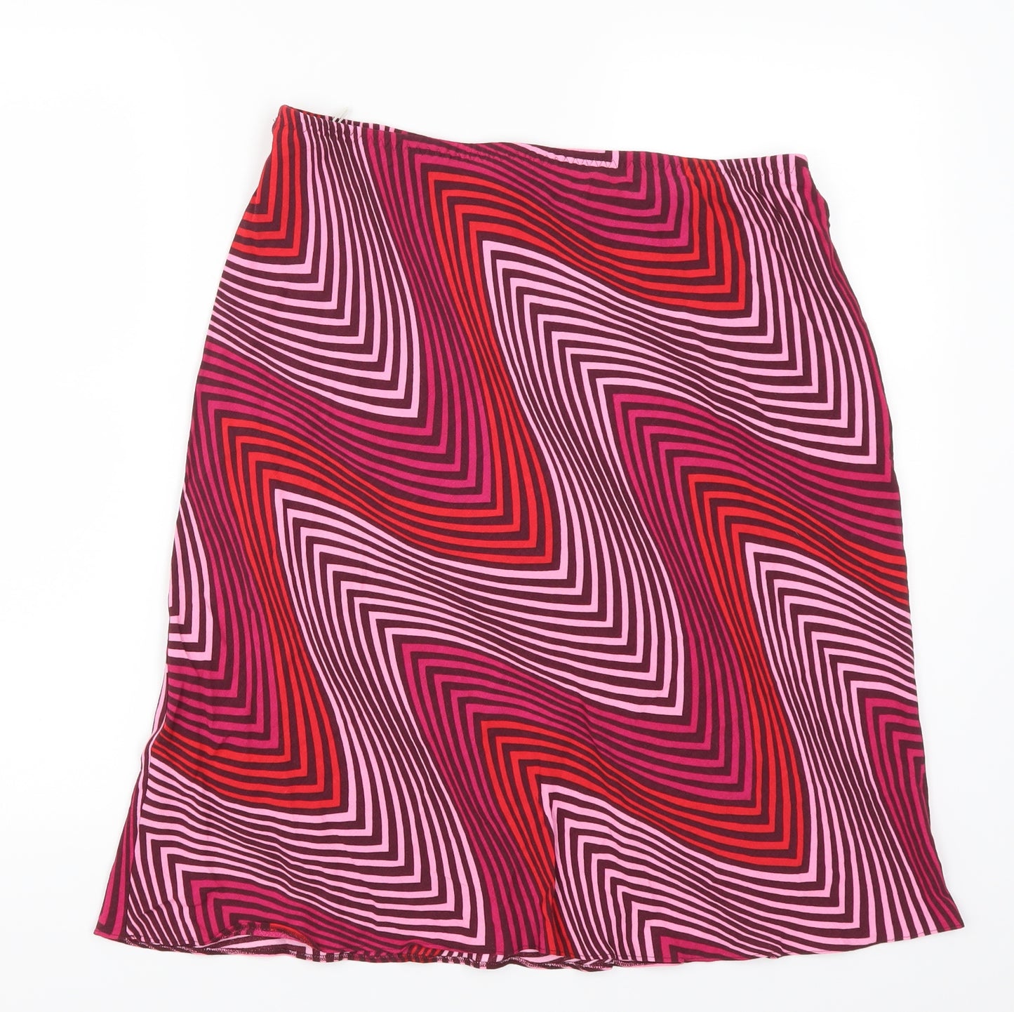 Marks and Spencer Womens Pink Geometric  A-Line Skirt Size 16