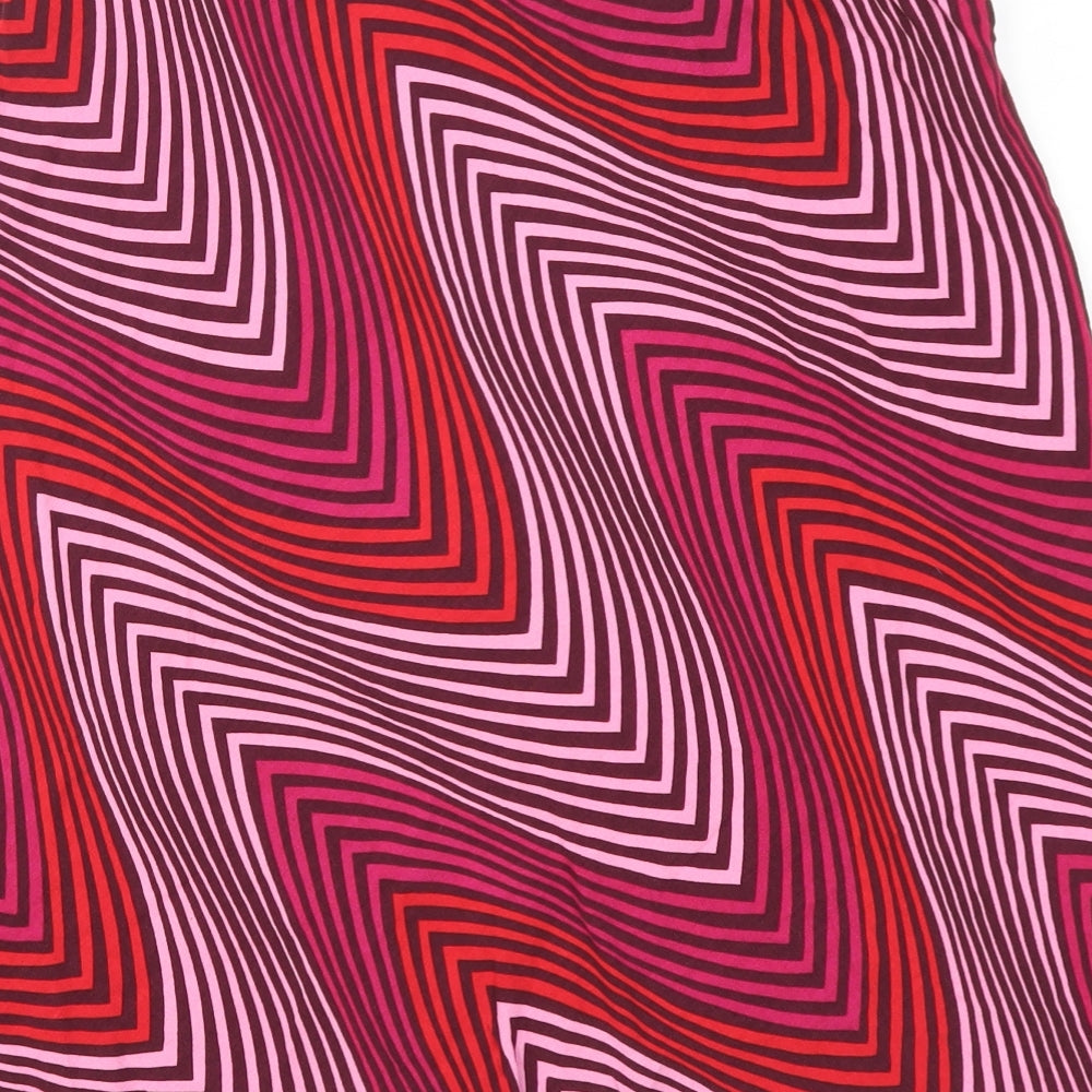 Marks and Spencer Womens Pink Geometric  A-Line Skirt Size 16
