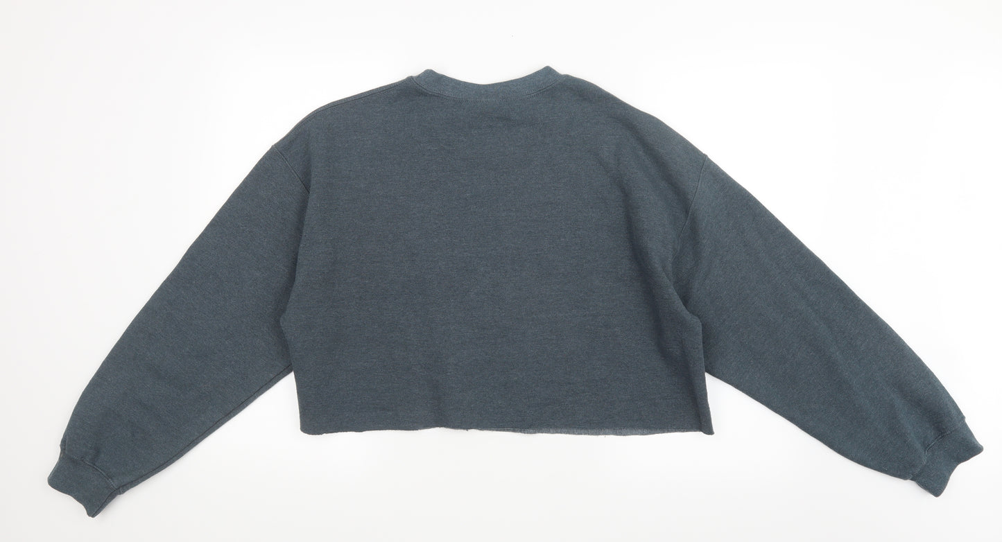 Gildan Womens Grey   Pullover Jumper Size L  - Cropped