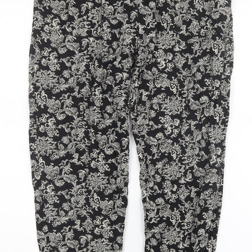 Cherokee Womens Black Geometric  Trousers  Size M L25 in