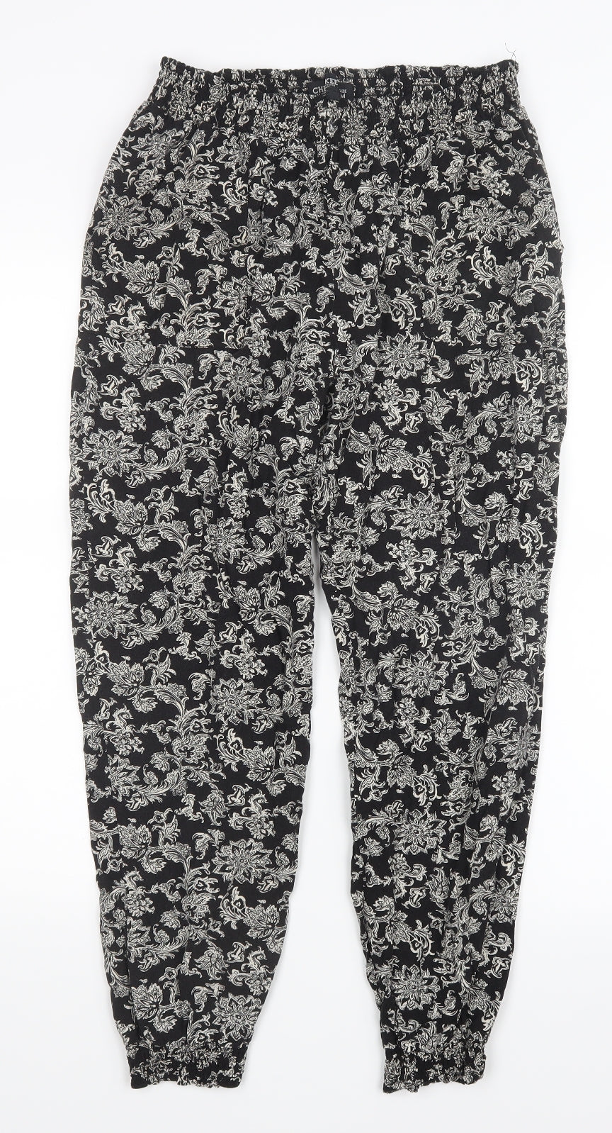 Cherokee Womens Black Geometric  Trousers  Size M L25 in
