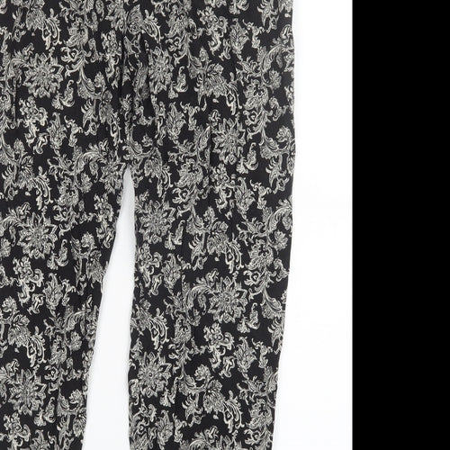 Cherokee Womens Black Geometric  Trousers  Size M L25 in