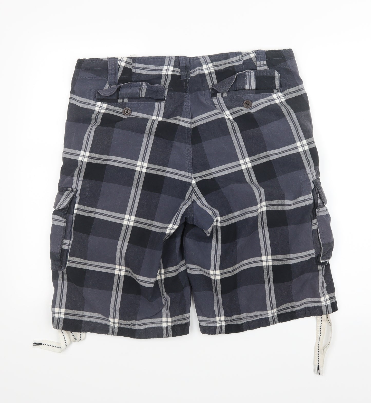 SoulCal&Co Mens Blue Check  Cargo Shorts Size L