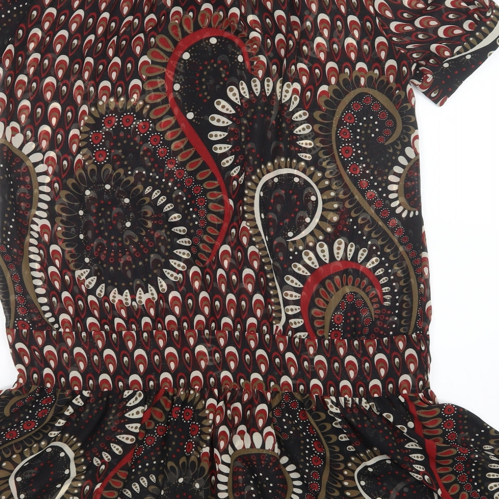 NEXT Womens Black Geometric Mesh T-Shirt Dress  Size 14