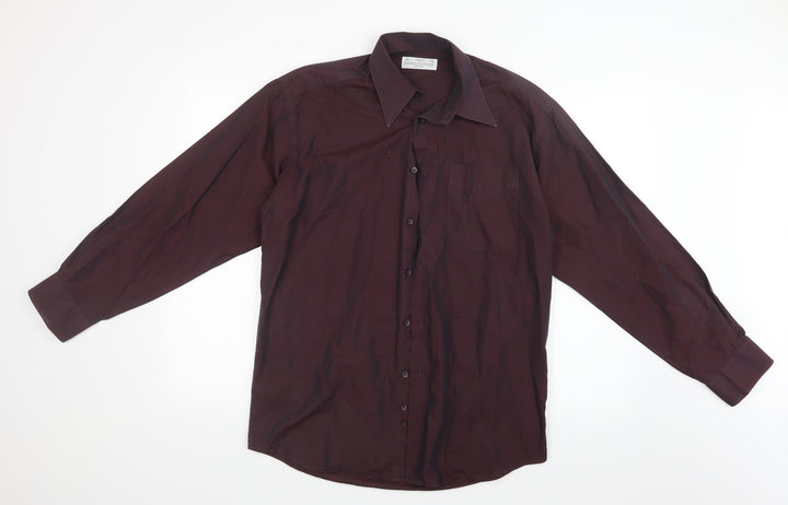 Marks and Spencer Mens Purple    Button-Up Size 15