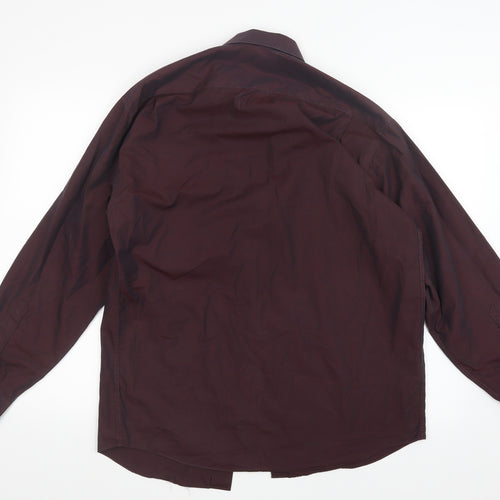 Marks and Spencer Mens Purple    Button-Up Size 15