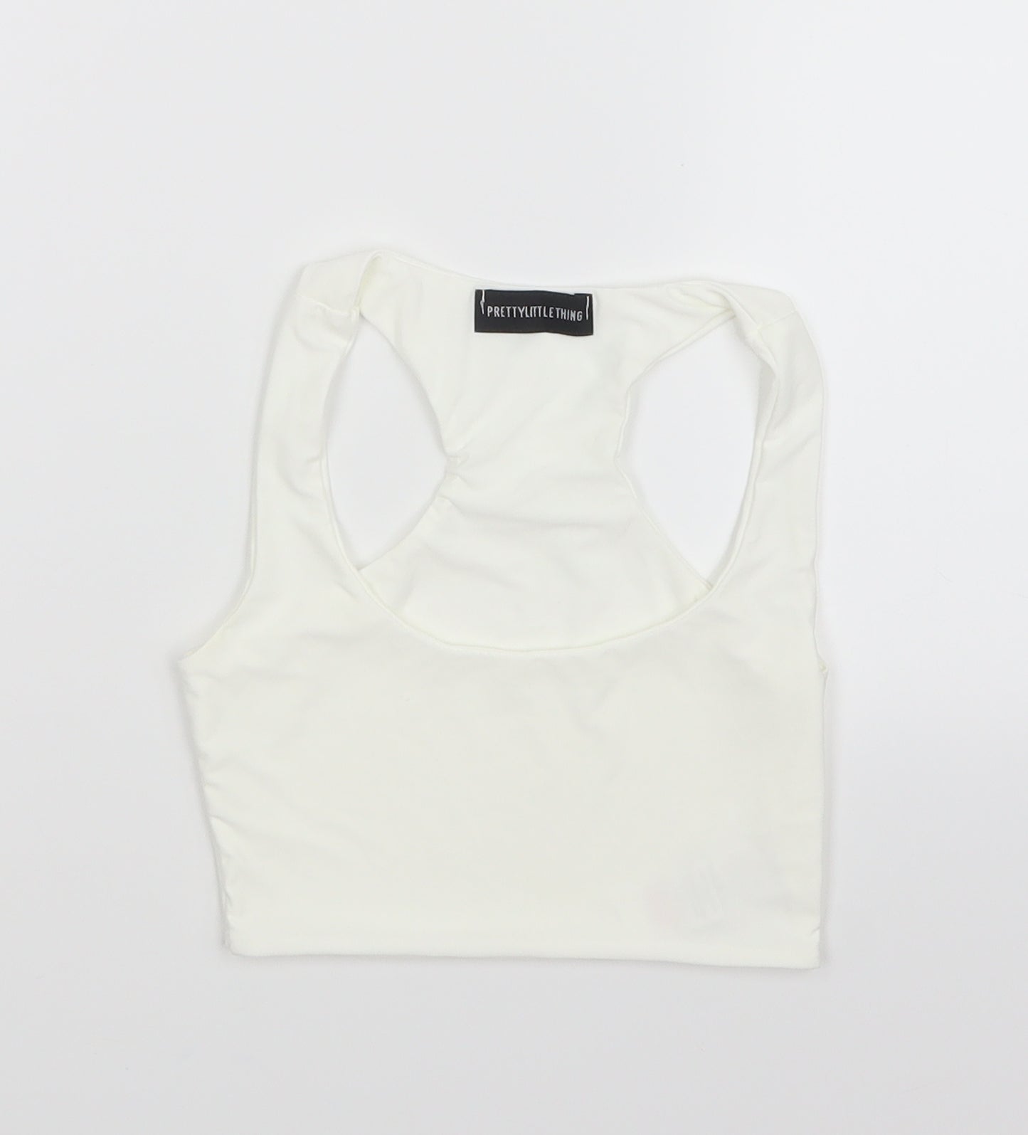 PRETTYLITTLETHING Womens White   Cropped T-Shirt Size 6