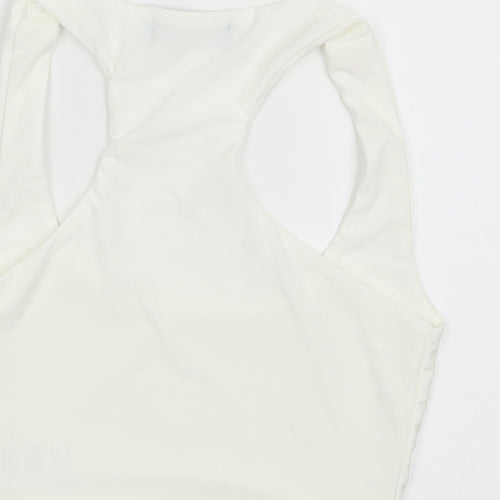 PRETTYLITTLETHING Womens White   Cropped T-Shirt Size 6