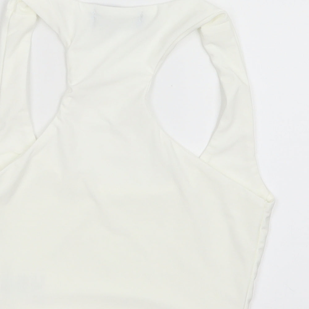 PRETTYLITTLETHING Womens White   Cropped T-Shirt Size 6
