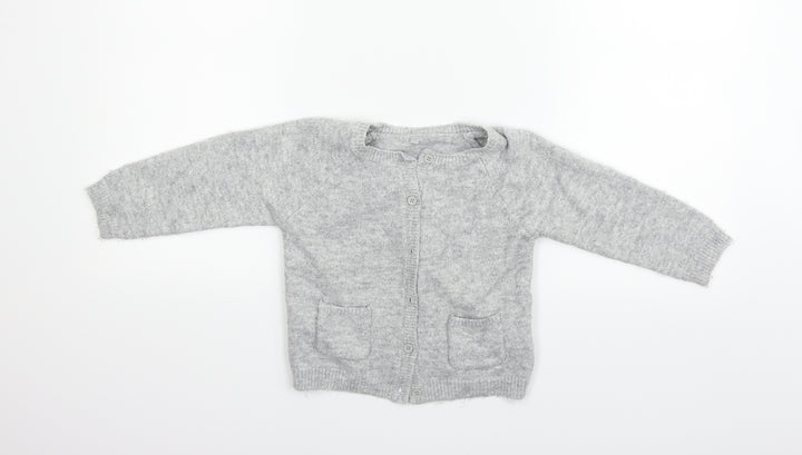 Marks and Spencer Girls Grey Cardigan Jumper Size 5-6 Years
