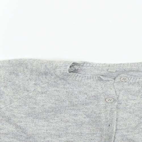 Marks and Spencer Girls Grey   Cardigan Jumper Size 5-6 Years