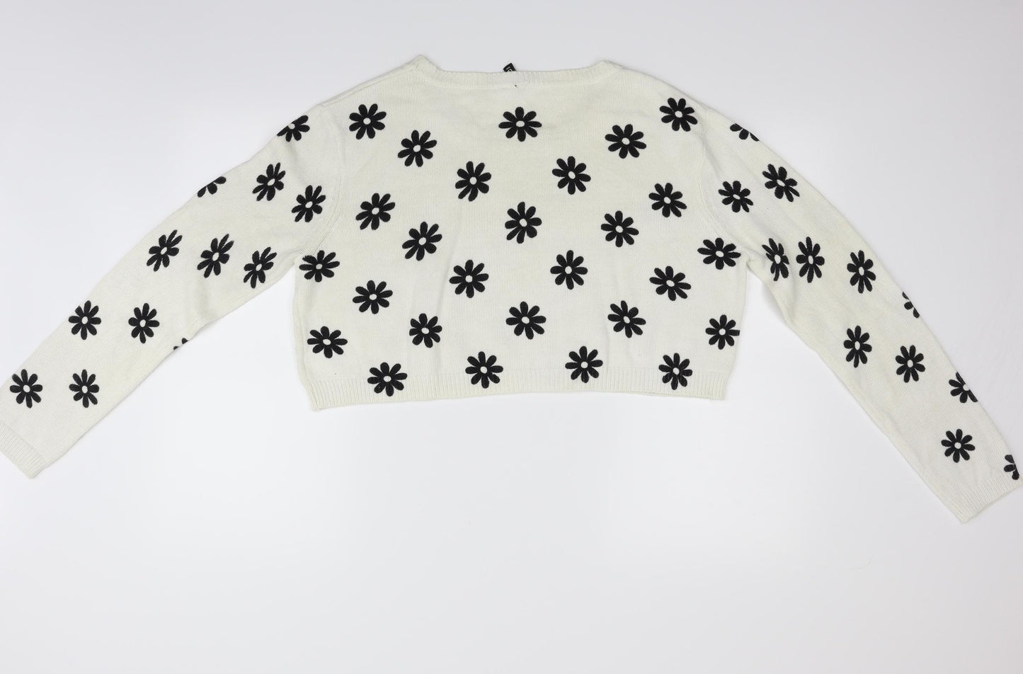 Divided Womens Beige Geometric  Pullover Jumper Size L
