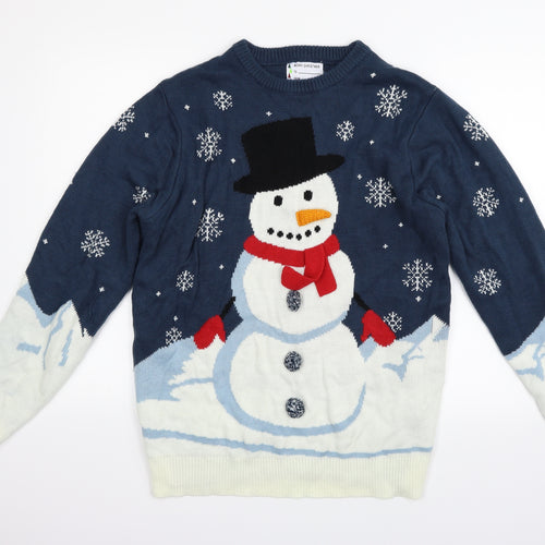 Primark Mens Blue   Pullover Jumper Size L  - CHRISTMAS