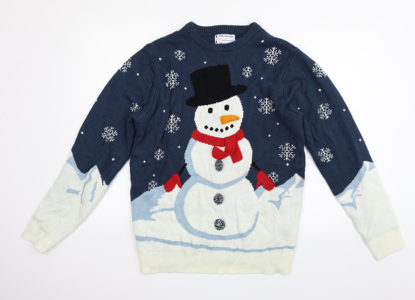 Primark Mens Blue   Pullover Jumper Size L  - CHRISTMAS