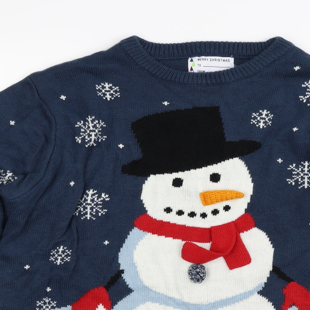 Primark Mens Blue   Pullover Jumper Size L  - CHRISTMAS