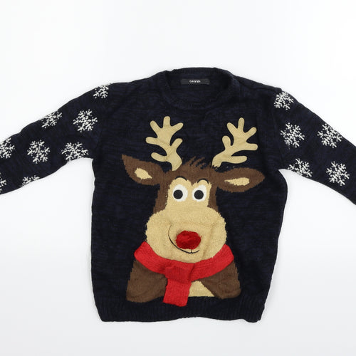 George Boys Blue   Pullover Jumper Size 7-8 Years  - CHRISTMAS