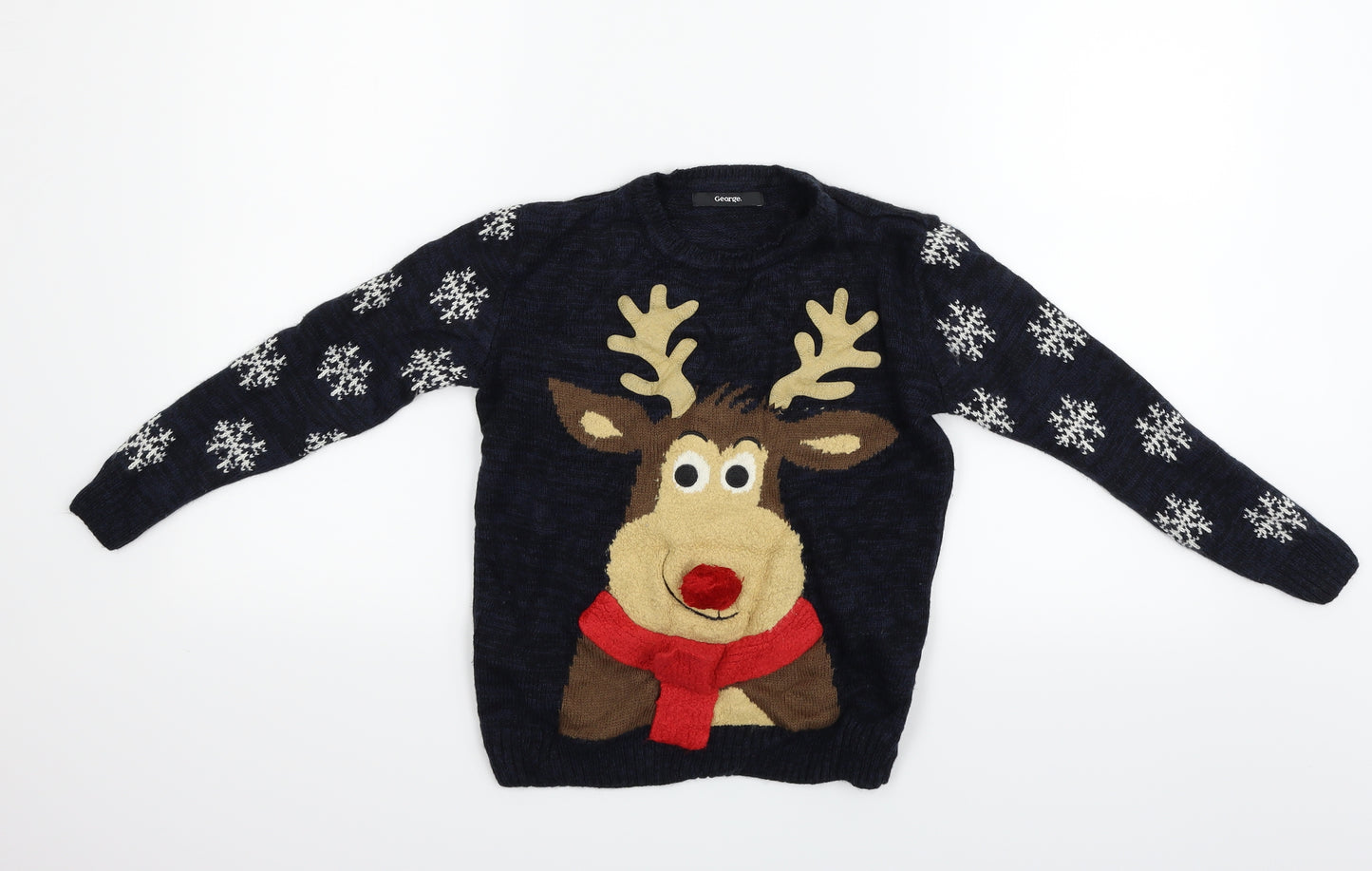 George Boys Blue   Pullover Jumper Size 7-8 Years  - CHRISTMAS