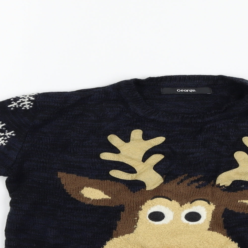 George Boys Blue   Pullover Jumper Size 7-8 Years  - CHRISTMAS