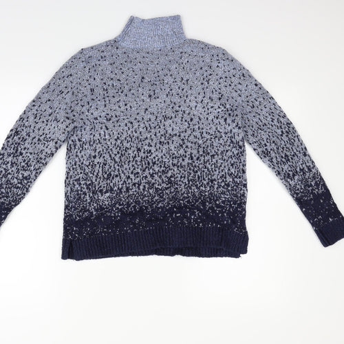 M&Co Womens Blue Geometric  Pullover Jumper Size 14
