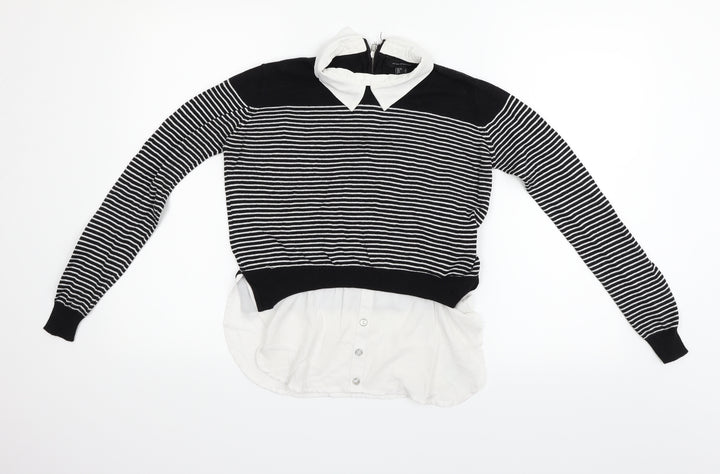 Atmosphere Womens Black Striped  Pullover Jumper Size 8