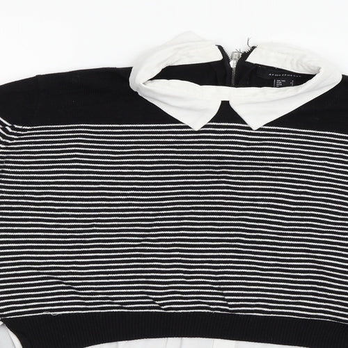 Atmosphere Womens Black Striped  Pullover Jumper Size 8