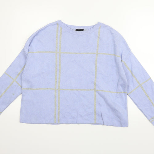 M&Co Womens Blue   Pullover Jumper Size M  - washable mark on arm
