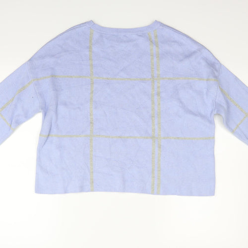 M&Co Womens Blue   Pullover Jumper Size M  - washable mark on arm