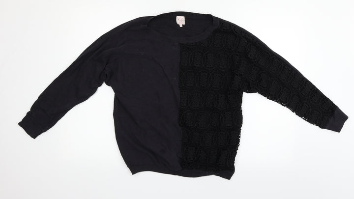 Miss Captain Womens Black   Pullover Jumper Size S