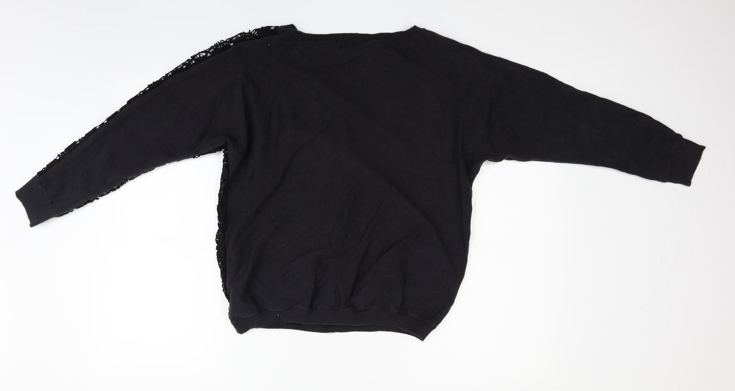Miss Captain Womens Black   Pullover Jumper Size S