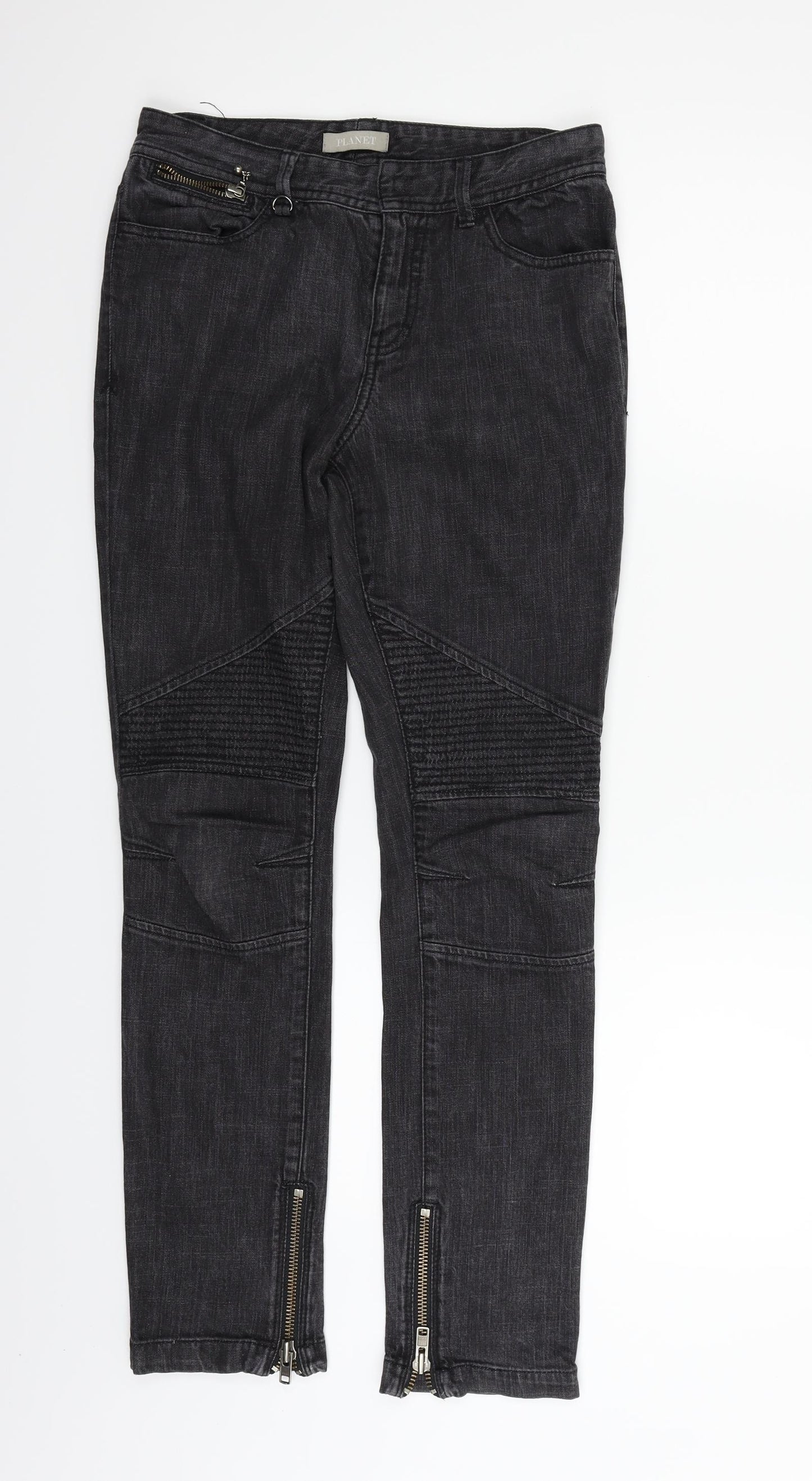 PLANET Womens Black   Straight Jeans Size 8 L28 in