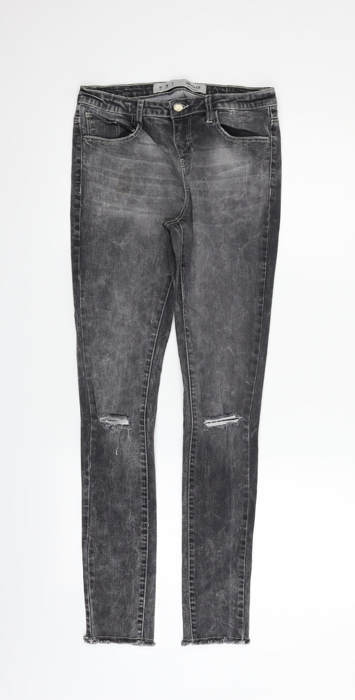 deniem & co Womens Grey   Skinny Jeans Size 10 L29 in