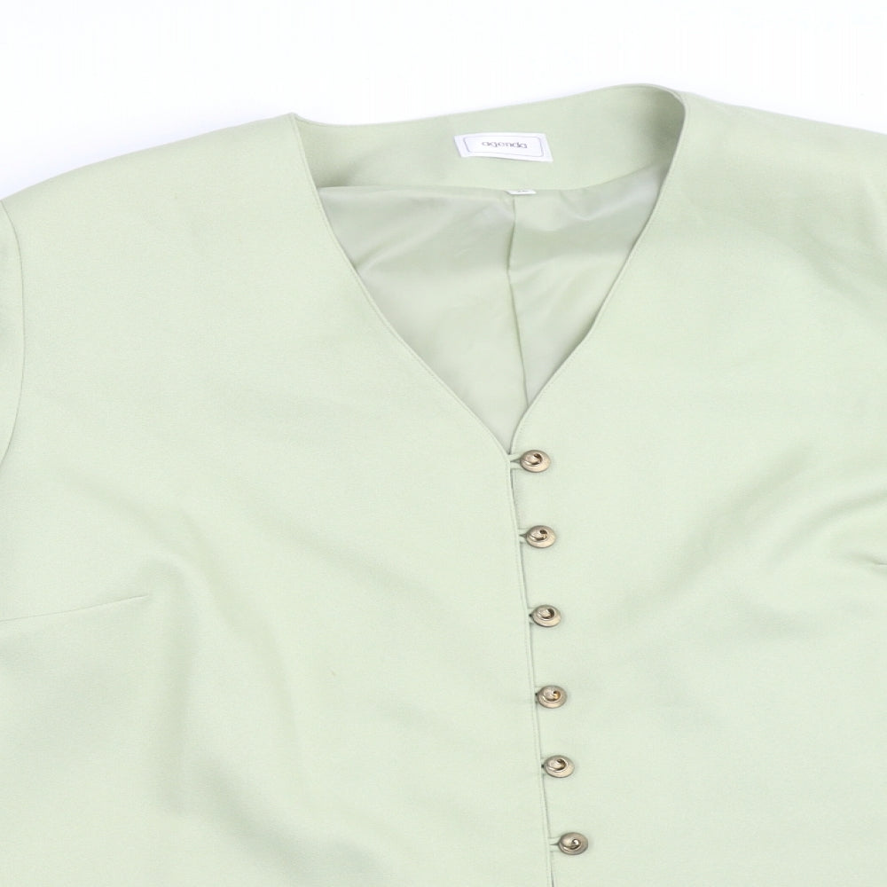 Agenda Womens Green   Jacket Coat Size 26