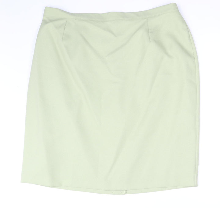 Agenda Womens Green A-Line Skirt Size 26