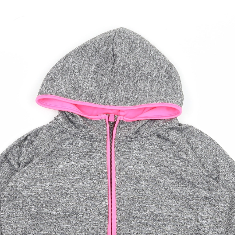 Primark Girls Grey  Jersey Full Zip Hoodie Size 8-9 Years