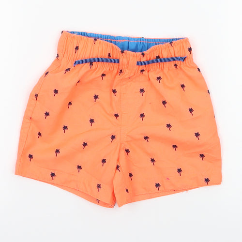 Primark Boys Orange Geometric  Cropped Trousers Size 12-18 Months  - Palm Trees