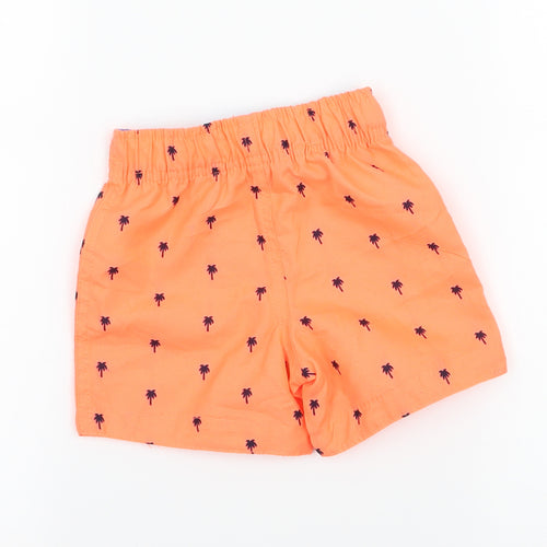 Primark Boys Orange Geometric  Cropped Trousers Size 12-18 Months  - Palm Trees