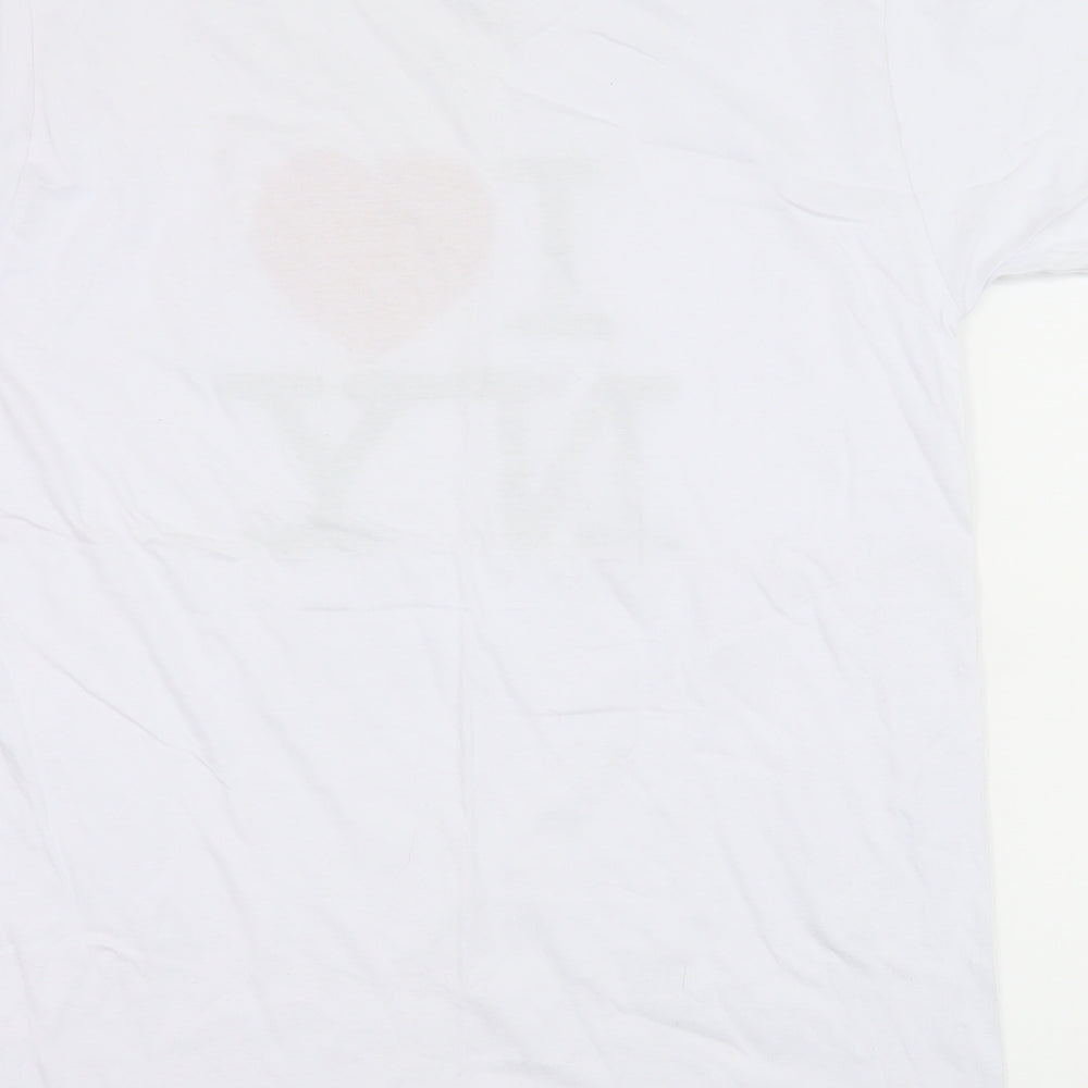 Raffia Tees Womens White  Jersey Basic T-Shirt Size M