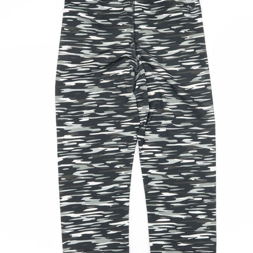 Nike Womens Black Striped Jersey Capri Leggings Size L L20 in