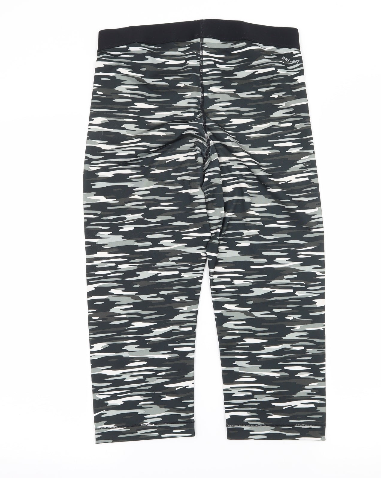 Nike Womens Black Striped Jersey Capri Leggings Size L L20 in